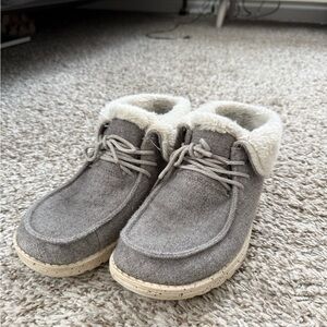 Hey Dude Charcoal Fur-Lined Shoes